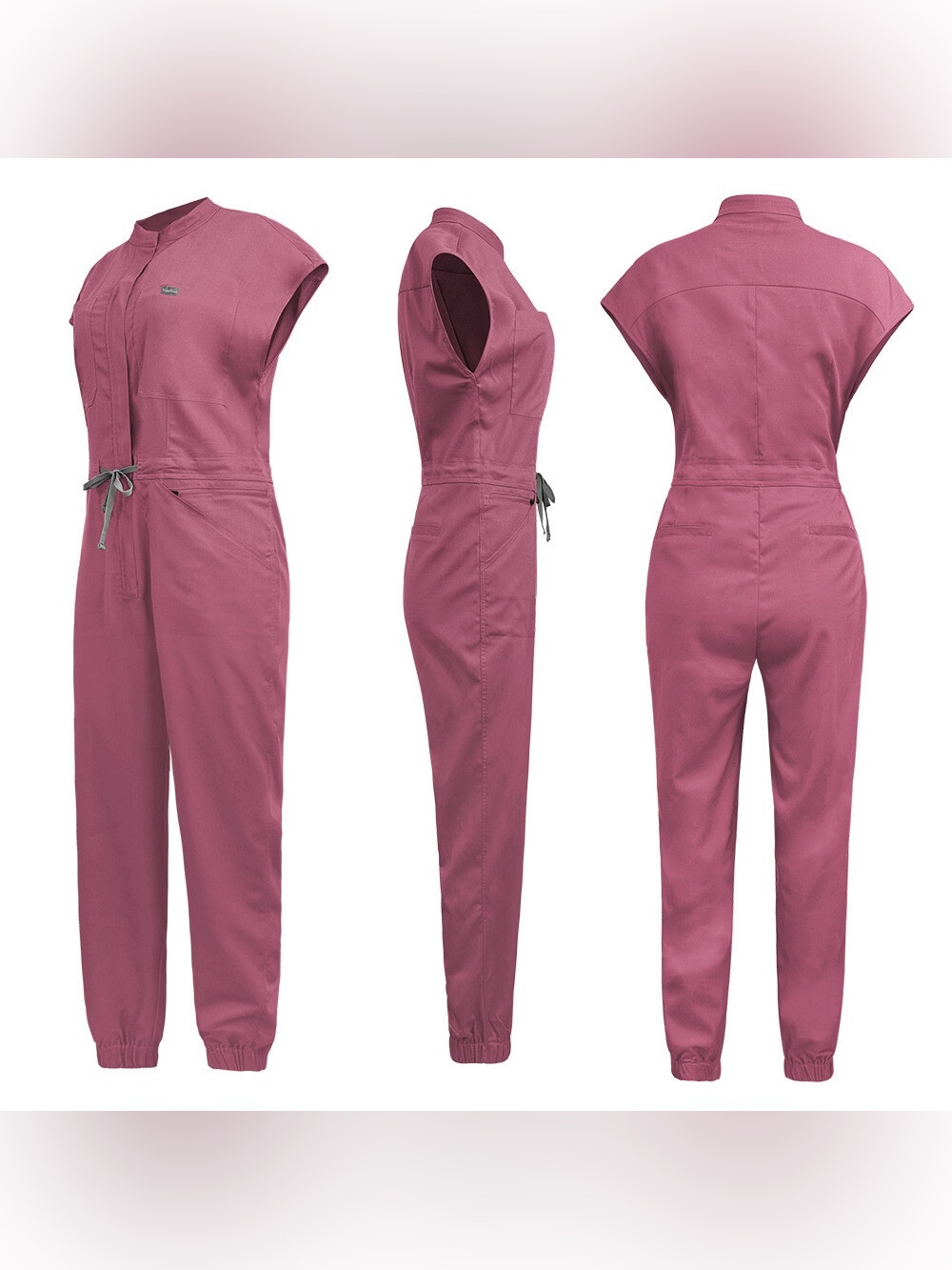 NiaaHinn Scrubs Jumpsuit Short Sleeve Jogger Coverall Medical Scrub🌺